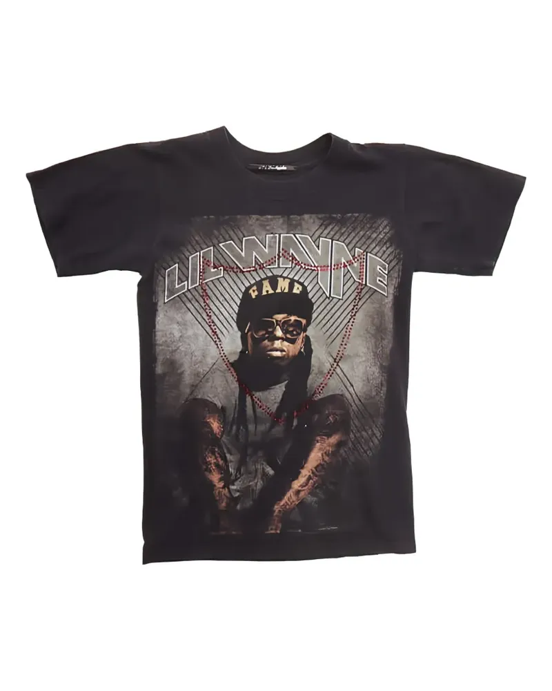 HTC Hollywood Trading Company T-Shirt mit Nieten - Schwarz Schwarz