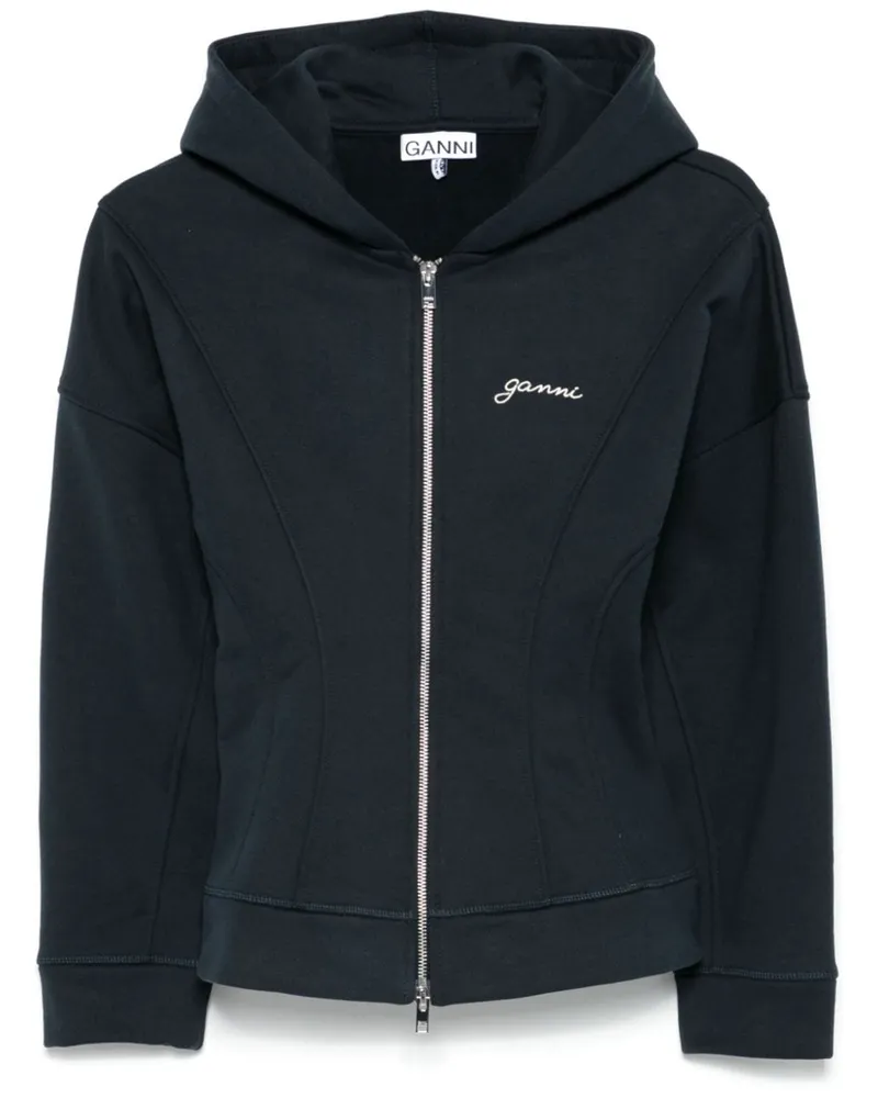 Ganni Jacke mit Logo-Stickerei - Blau Blau
