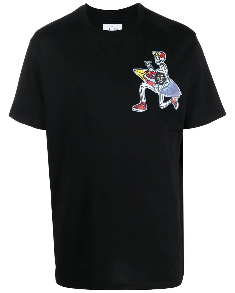 Philipp Plein T-Shirt mit Hawaii-Print - Schwarz Schwarz