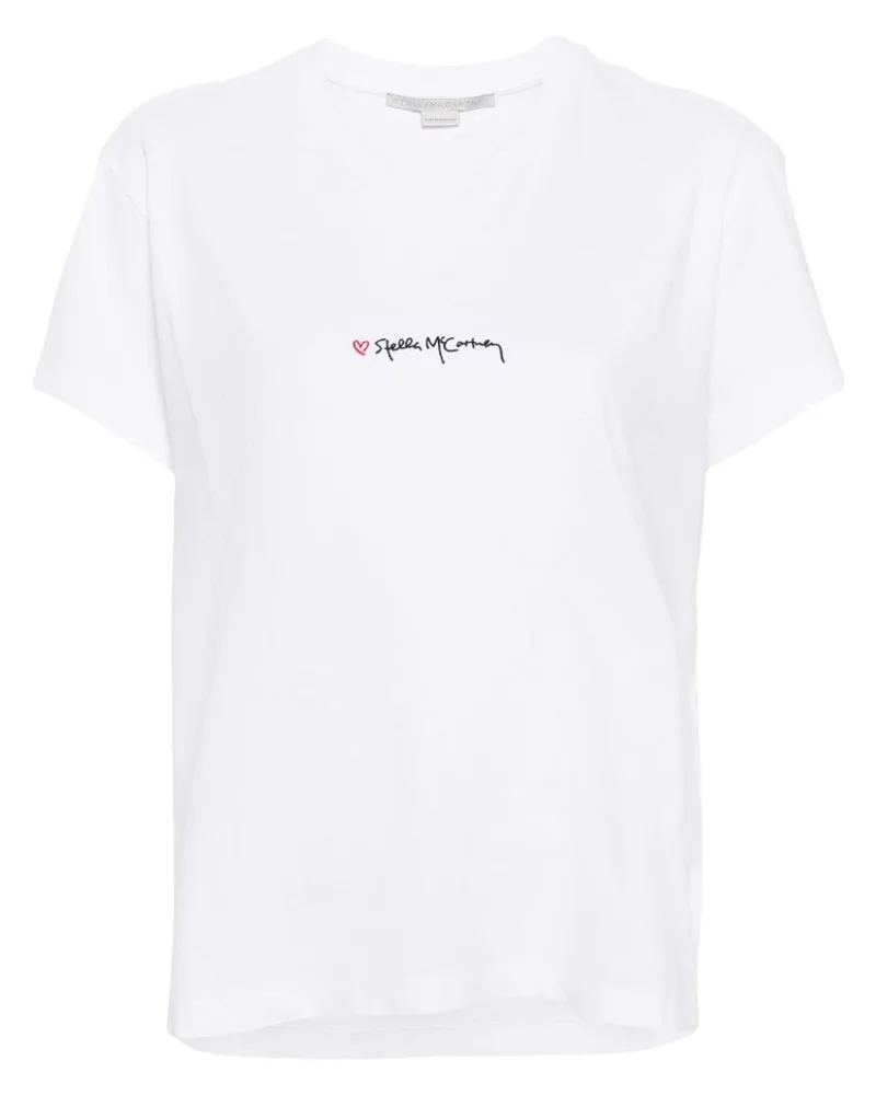Stella McCartney T-Shirt mit Logo-Stickerei - Weiß Weiß