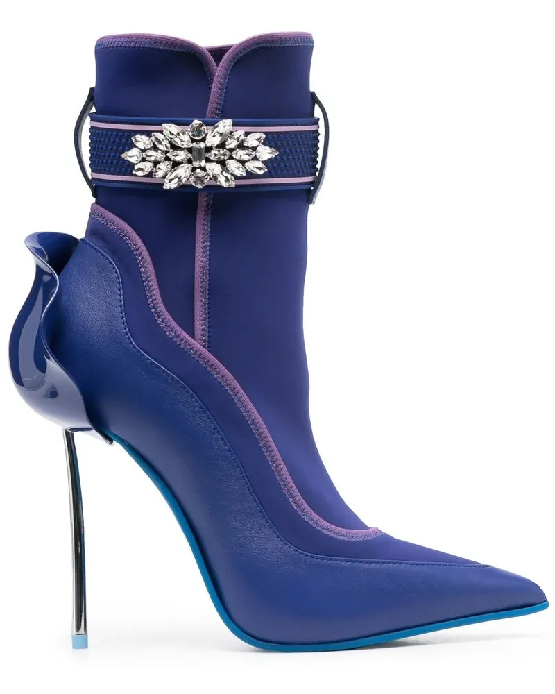 Le Silla Stiefeletten mit Kristallen 120mm - Blau Blau