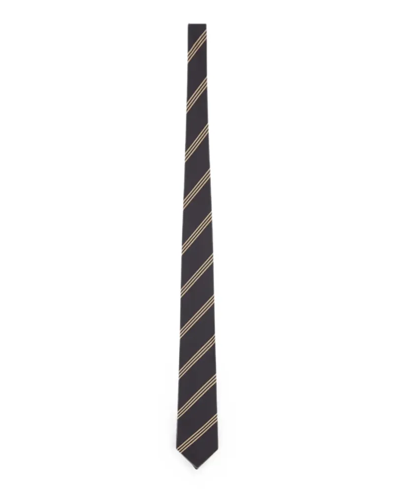 LARDINI striped silk tie - Schwarz Schwarz