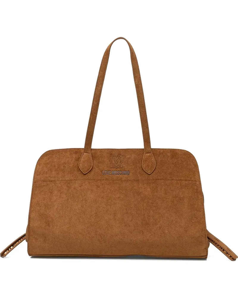 Moschino logo-debossed tote bag - Braun Braun