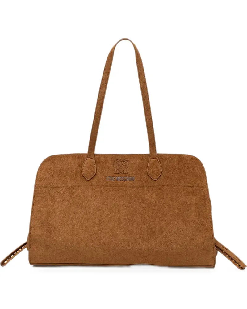 Moschino logo-debossed tote bag - Braun Braun