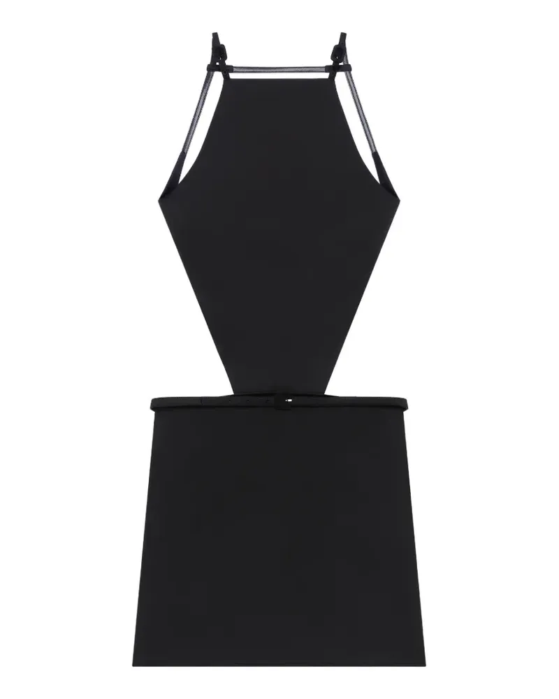 Courrèges Neckholder-Kleid mit Cut-Outs - Schwarz Schwarz