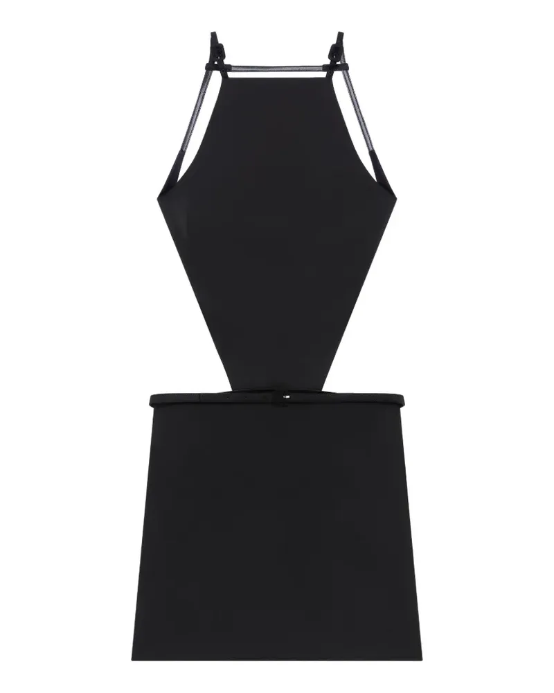 Courrèges Neckholder-Kleid mit Cut-Outs - Schwarz Schwarz