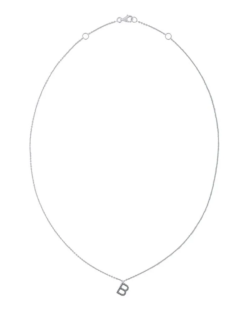 Alinka 18kt ' B' Weißgoldhalskette mit Diamanten - Metallic Metallic