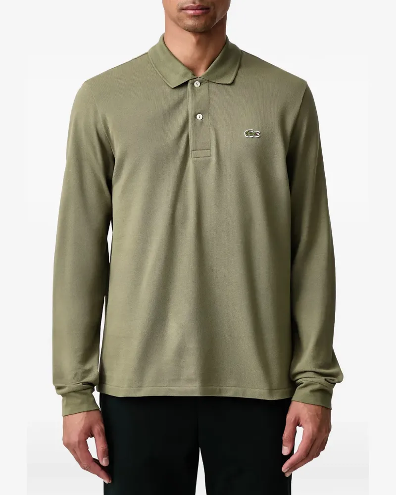 Lacoste L.12.12 logo-patch long-sleeve polo shirt - Grün Grün