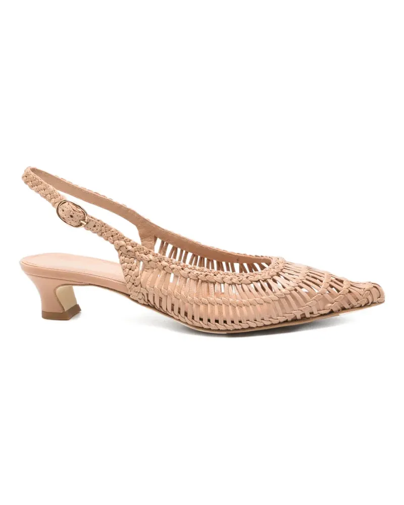 Julie Dee woven slingback pumps - Nude Nude