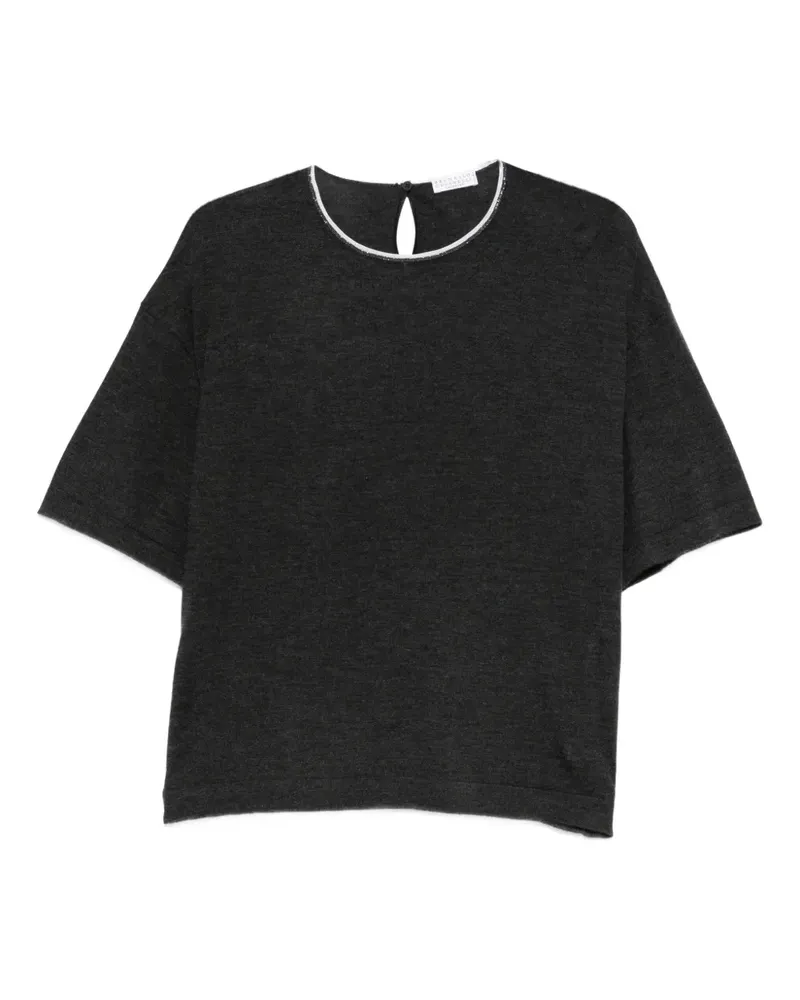 Brunello Cucinelli round-neck cashmere top - Grau Grau