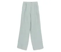Leinenhose mit Abnähern - Blau