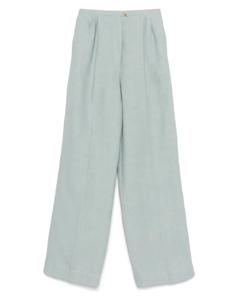 forte_forte Leinenhose mit Abnähern - Blau Blau