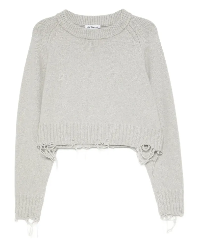 LOW CLASSIC Damaged Strickoberteil - Grau Grau