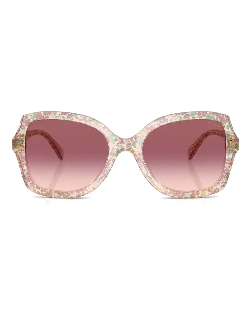 Coach floral-print butterfly-frame sunglasses - Rosa Rosa