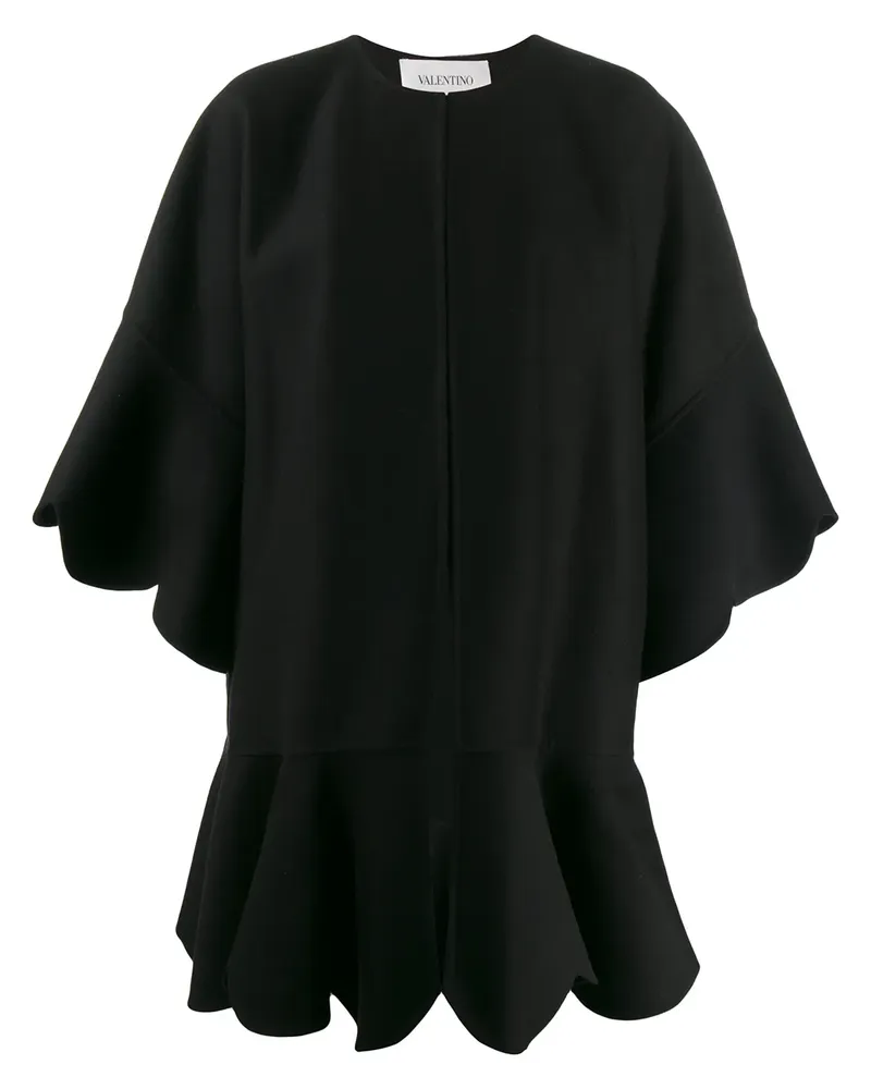 Valentino Garavani Cape mit Wellenkanten - Schwarz Schwarz