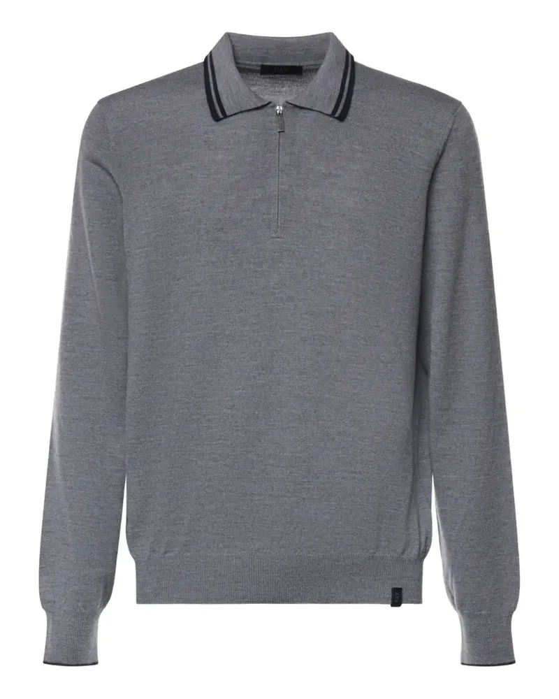 Fay zip-up wool polo shirt - Grau Grau