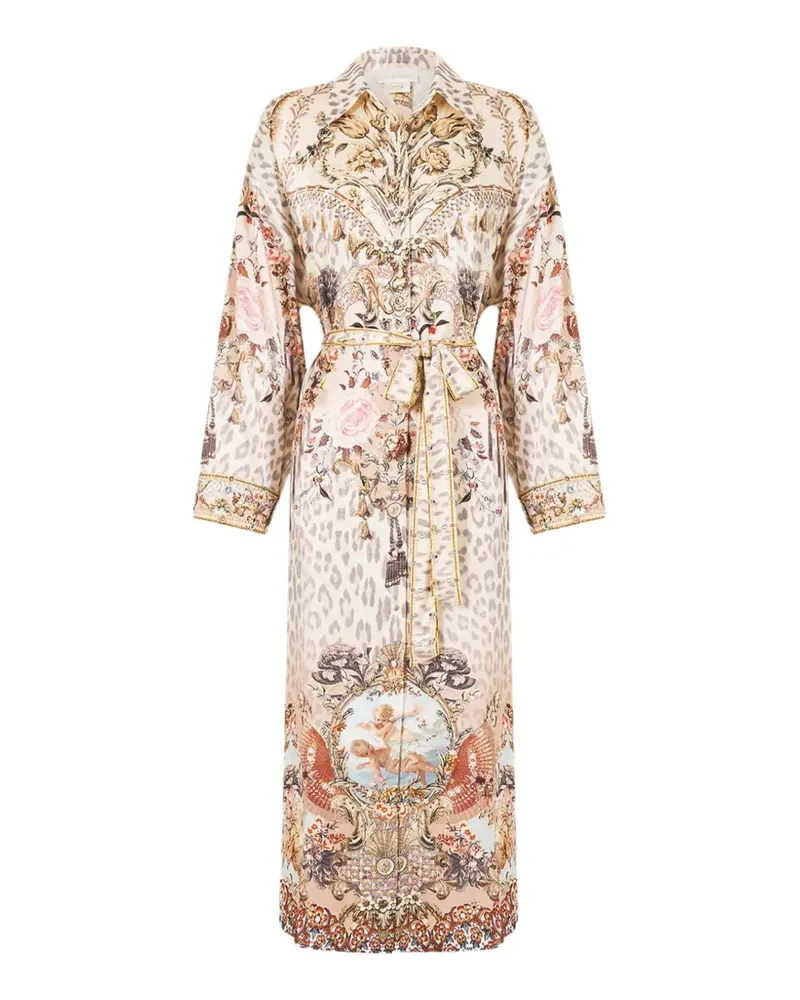 Camilla Animalia Hemdkleid mit Knöpfen - Nude Nude