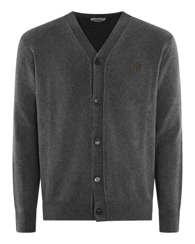 Jacob Cohën logo-embroidered V-neck cardigan - Grau Grau