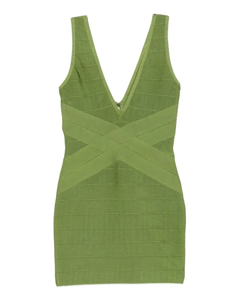 Retrofête Bandage Kleid mit V-Ausschnitt - Grün Grün