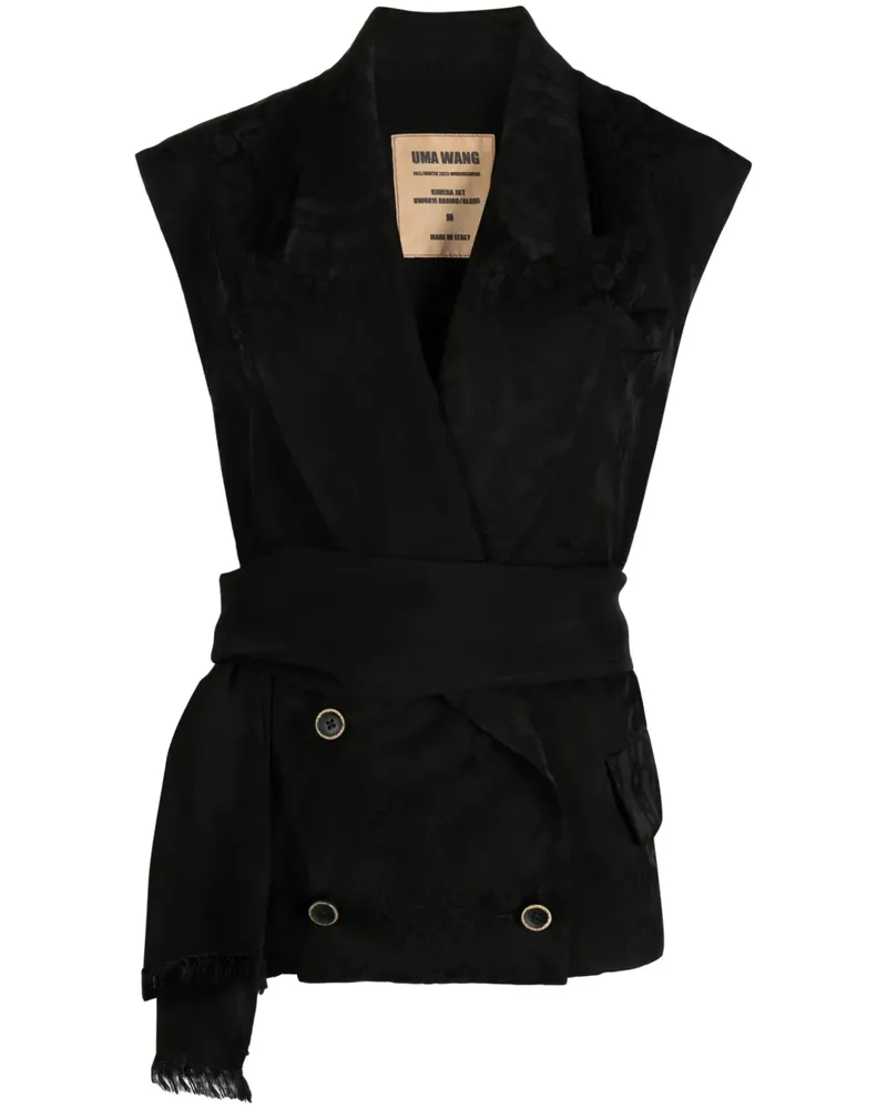 Uma Wang Doppelreihige Jacquard-Weste - Schwarz Schwarz