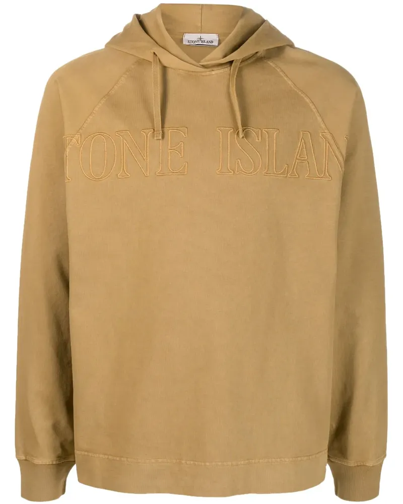 Stone Island Hoodie mit Logo-Print - Braun Braun