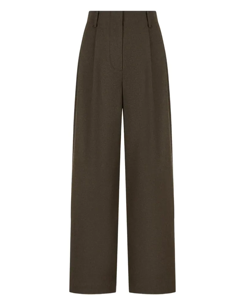 STUDIO TOMBOY Pleated Wool Blend Trousers - Braun Braun