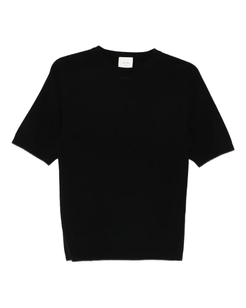 ALYSI Kurzärmeliges Girocollo T-Shirt - Schwarz Schwarz