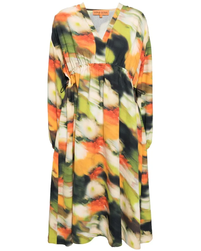 Stine Goya Veroma Midikleid mit Blumenmuster - Mehrfarbig Mehrfarbig