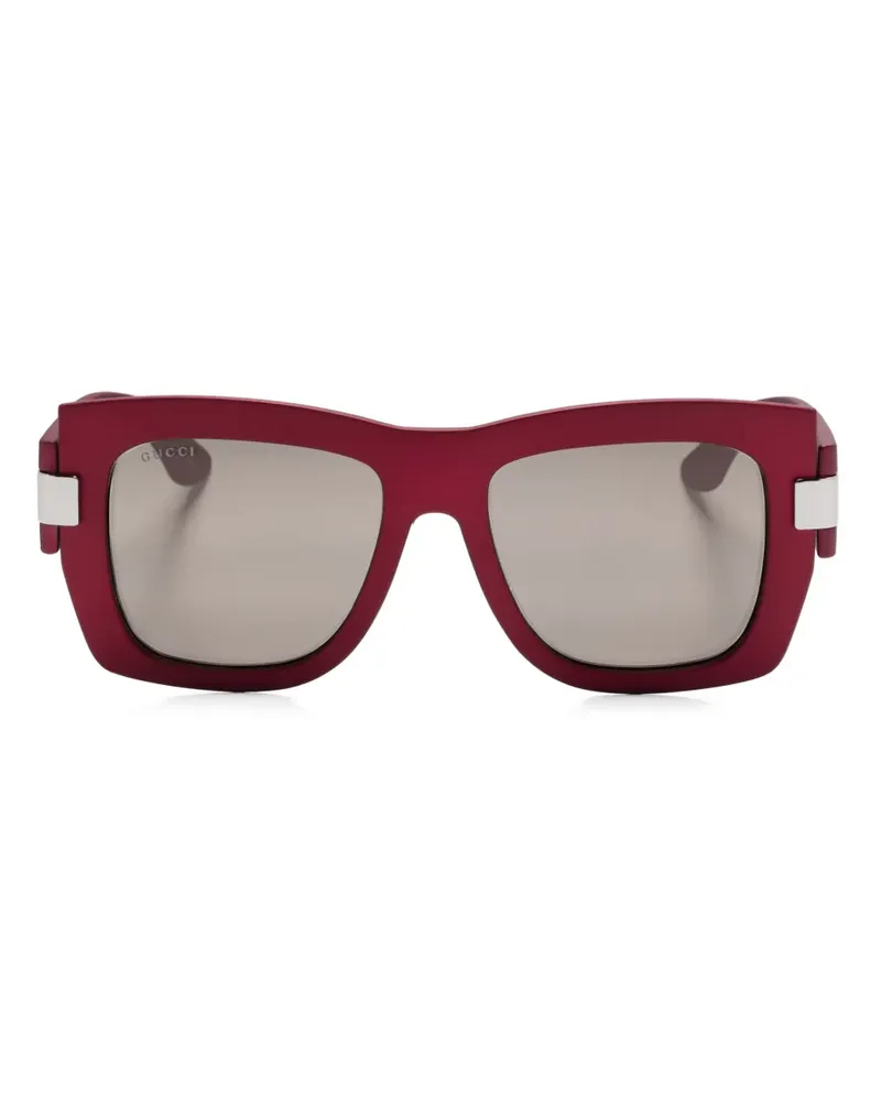 Gucci Sonnenbrille mit Oversized-Gestell - Rot Rot