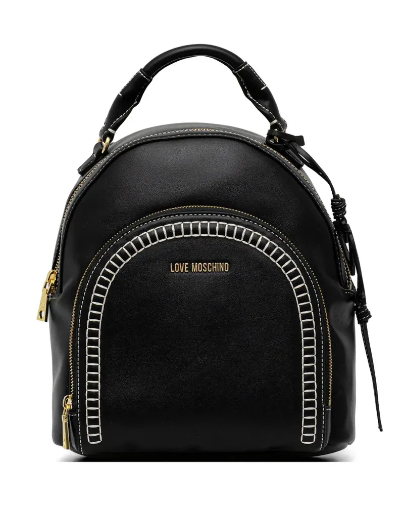 Moschino Rucksack mit Logo-Detail - Schwarz Schwarz