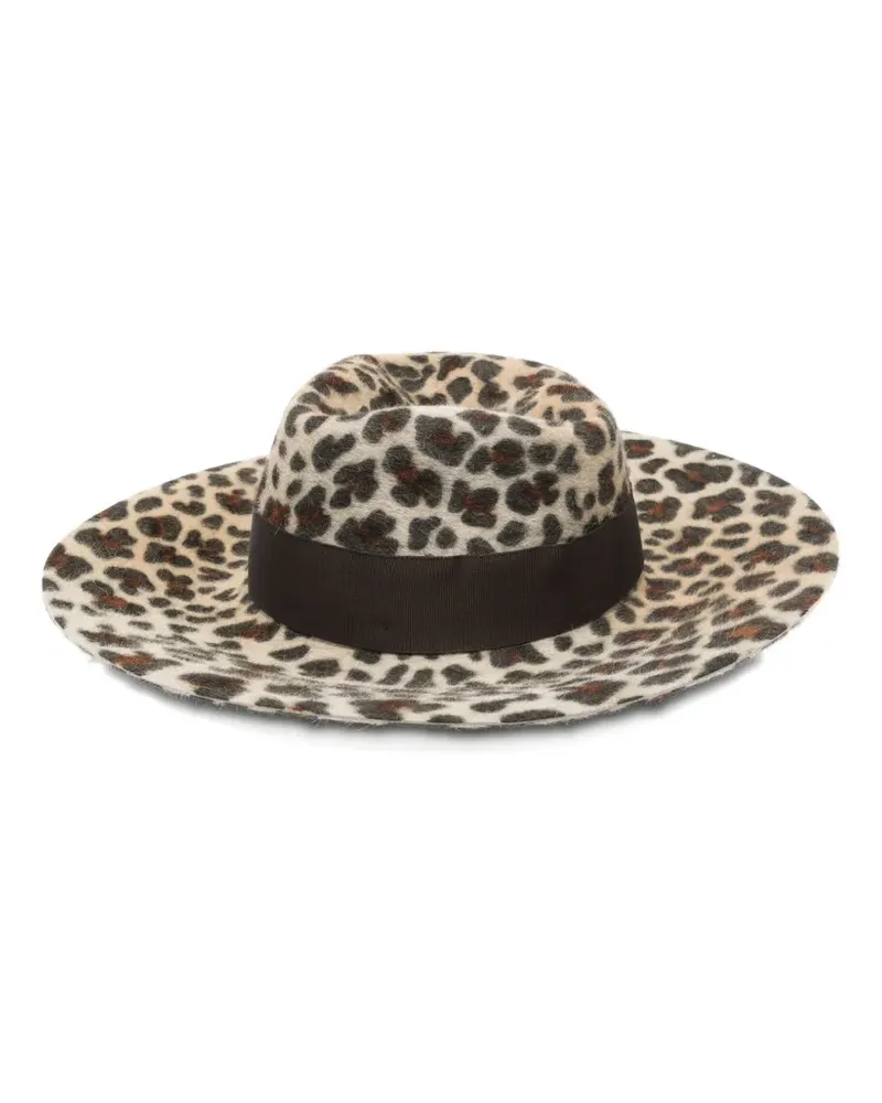 Borsalino Hut mit Leoparden-Print - Braun Braun