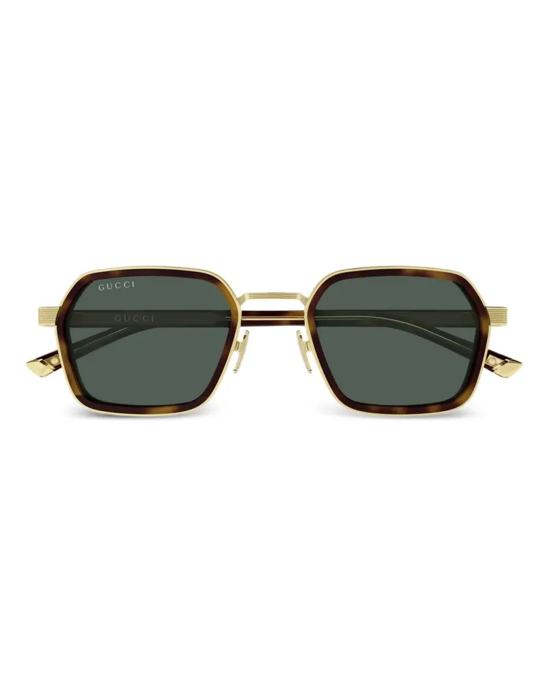 Gucci geometric-frame sunglasses - Gold Gold
