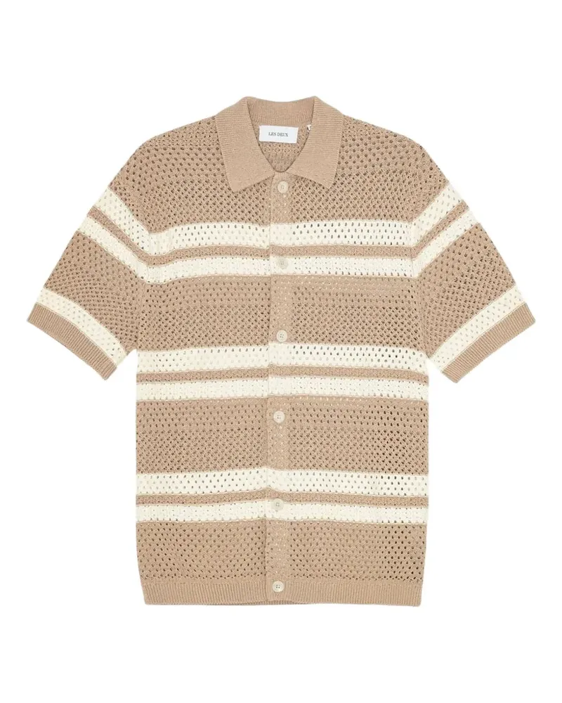 LES DEUX Gianni striped shirt - Nude Nude