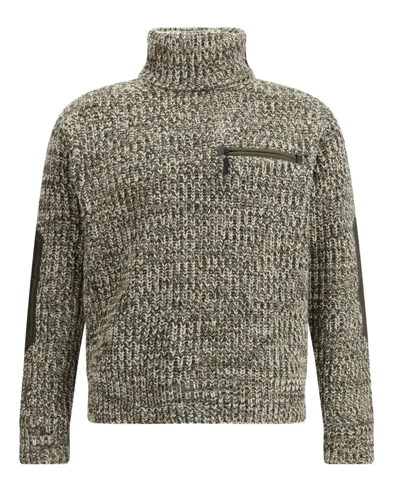 Moncler zip pocket elbow patch sweater - Grün Grün