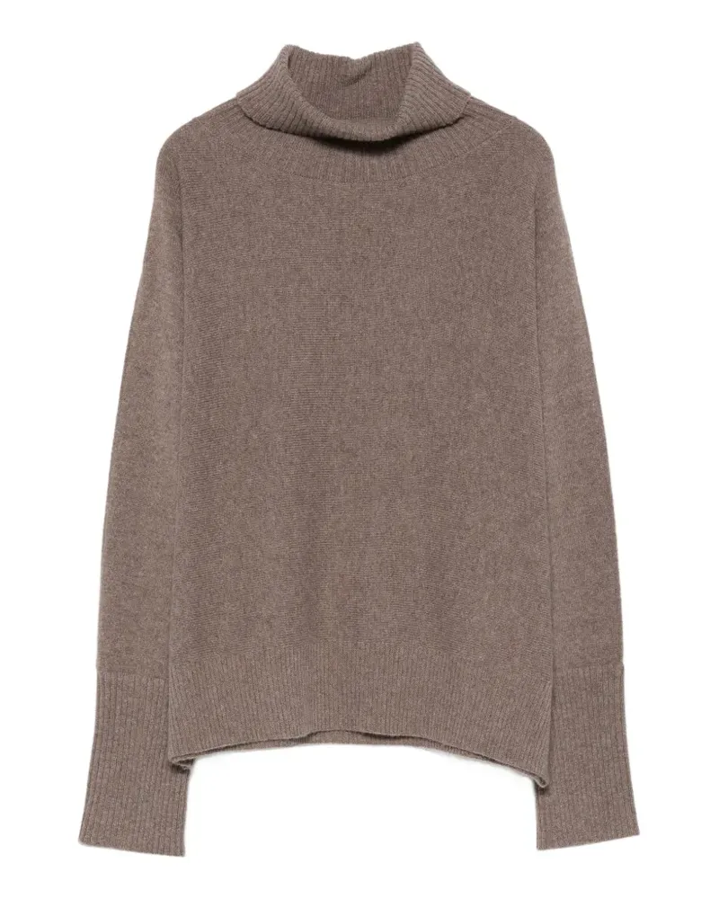 D.EXTERIOR Rollkragenpullover mit Knopfmanschetten - Braun Braun