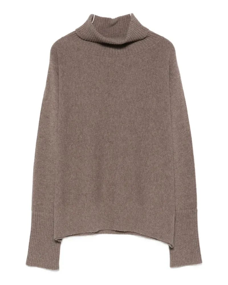 D.EXTERIOR Rollkragenpullover mit Knopfmanschetten - Braun Braun