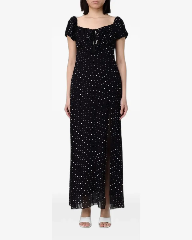 Hanita midi polka-dot side-slit dress - Schwarz Schwarz