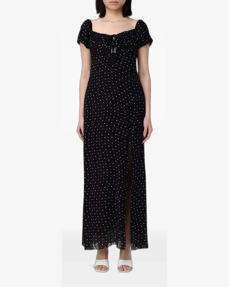 Hanita midi polka-dot side-slit dress - Schwarz Schwarz