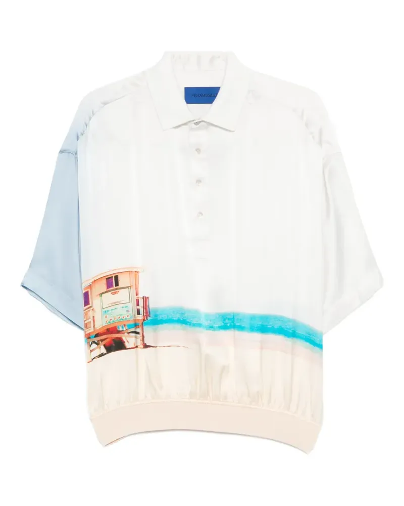 Mes Demoiselles printed polo top - Weiß Weiß