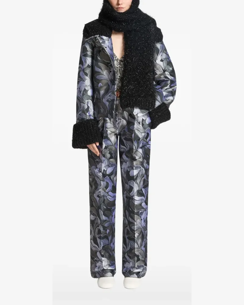 Dries van Noten Schal im Metallic-Look - Schwarz Schwarz