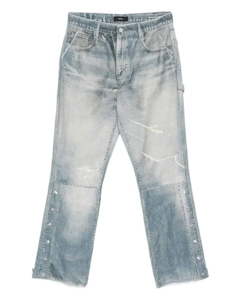 PURPLE BRAND Distressed-Jeans mit Knopfverschluss - Blau Blau