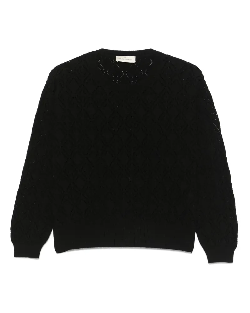 Bruno Manetti Pullover in Pointelle-Strick - Schwarz Schwarz