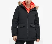 Kapuzenjacke aus Faux Fur - Schwarz