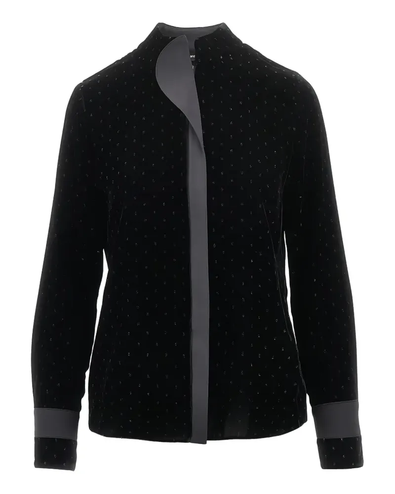 Emporio Armani lurex-detail velvet shirt - Schwarz Schwarz