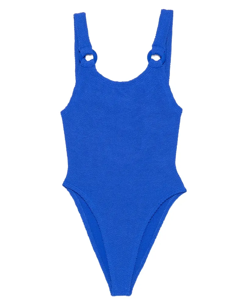 Hunza G Domino Badeanzug mit Ringdetail - Blau Blau