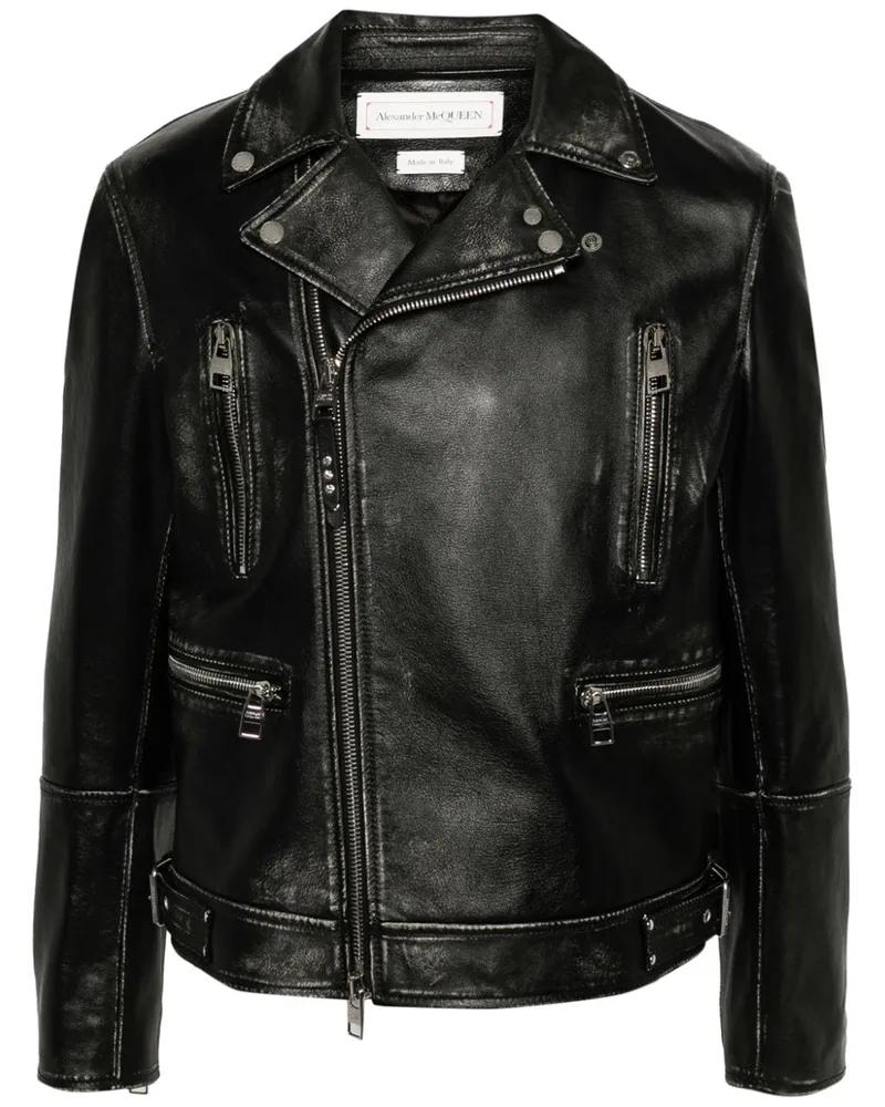 Alexander McQueen Bikerjacke mit Reißverschluss Schwarz