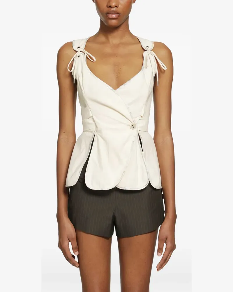 Vivienne Westwood Roxy wrap-design peplum top - Nude Nude