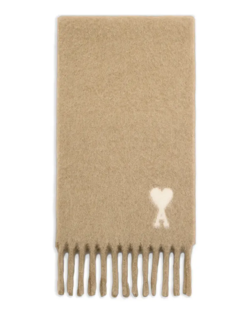 AMI Paris Schal aus Alpaka mit Ami de Coeur - Nude Nude