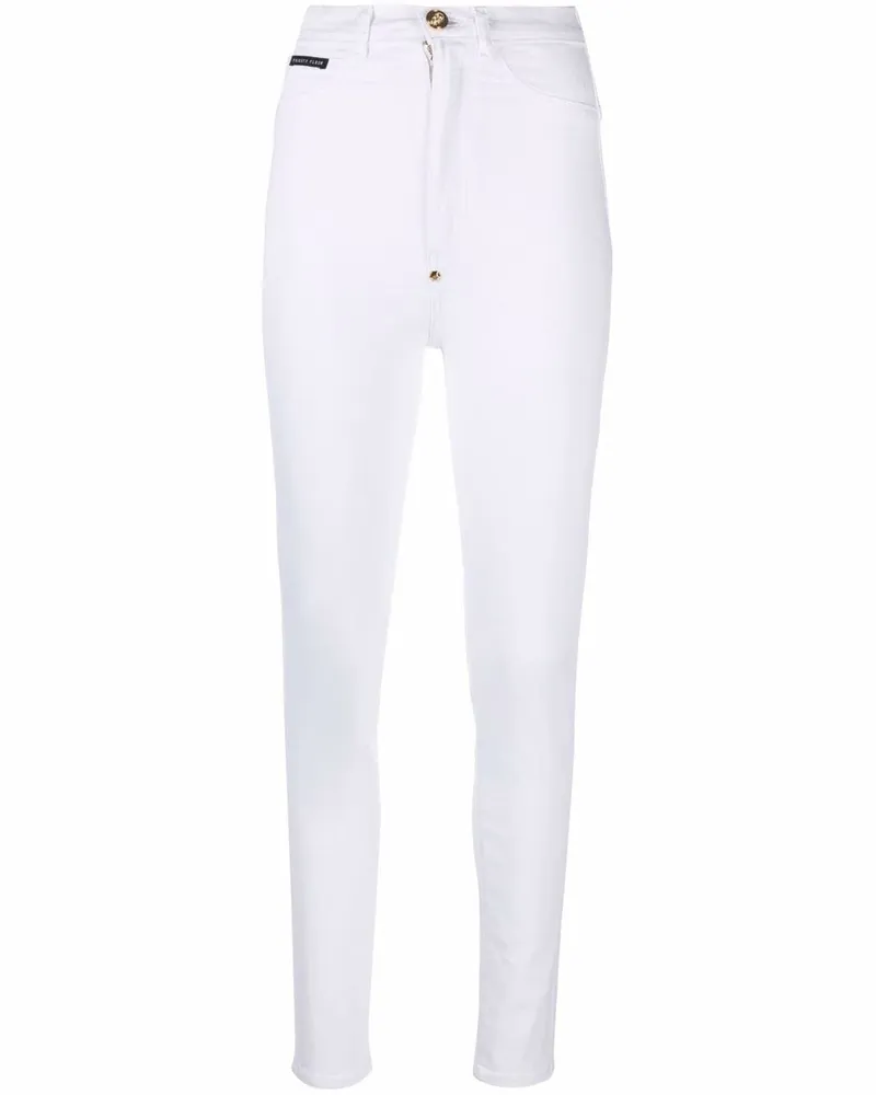 Philipp Plein Jeggings mit hohem Bund - Weiß Weiß