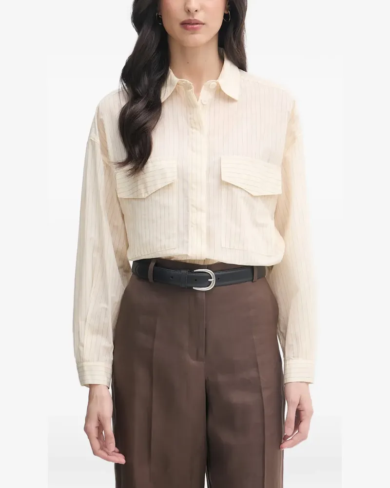 Benetton striped flap-pocket shirt - Nude Nude